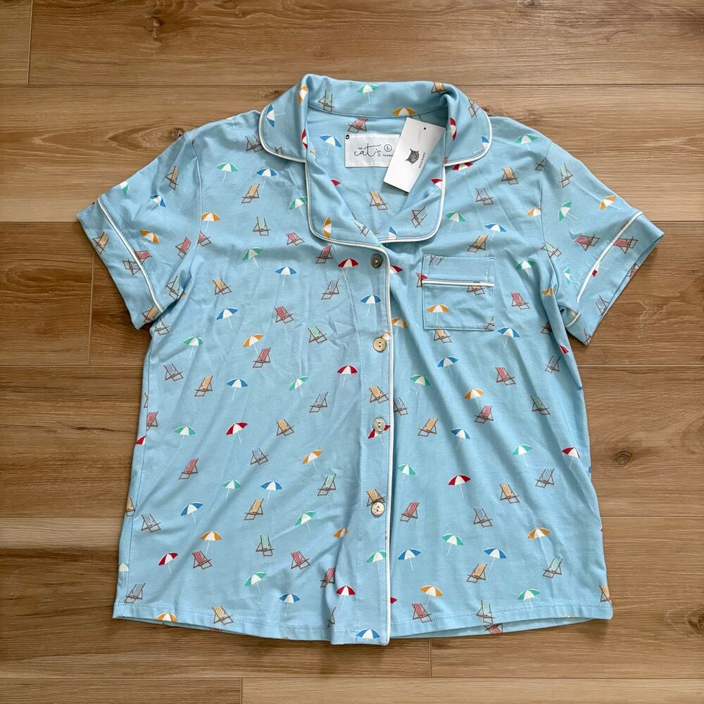 Cat’s Pajama Positano Pima Knit Top L